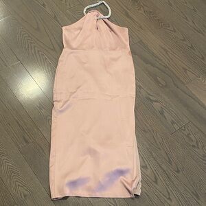 Elegant Pink Halter Dress